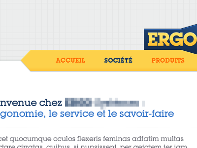 Ergo grid menu website yellow