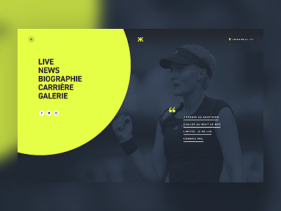 Menu — Kristina Mladenovic athlete circle french menu player sport tennis webdesign website yellow