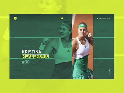 Home — Kristina Mladenovic athlete french homepage photography player sport tennis webdesign website yellow