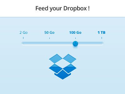Feed your Dropbox blue box dropbox fill handle metal slider