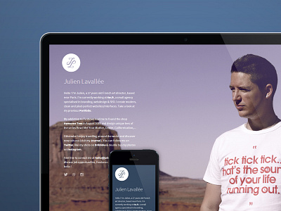 Profile about fullscreen iphone landscape macbook personal profile responsive website