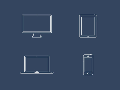 Icons Web (.eps) apple eps free freebie ipad iphone laptop minimal monitor portfolio stroke vector