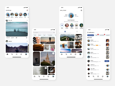 Social Media App app minimal mobile app design social media ui