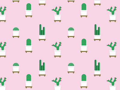 Cactaceous pattern cactaceous cactus design estmot floral flower green oscar pattern pink