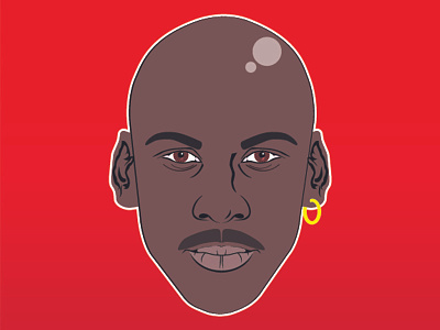 Michael Jordan earring head icon illustration jordan michael red vector