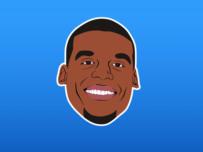 Cam Newton blue carolina football head icon man panthers smile