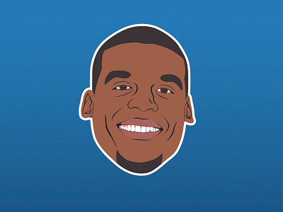 Cam Newton blue carolina football head icon man panthers smile
