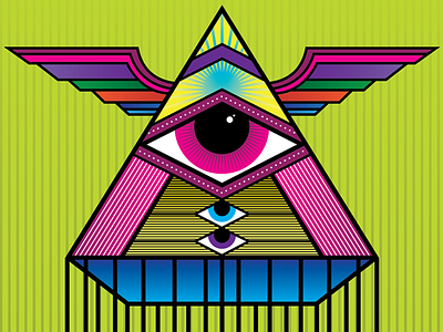 3rd Eye Pyramid bright illustration pyramid symmetry third eye vibrant
