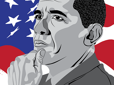 Obama america color design graphic illustration illustrator monotone obama president