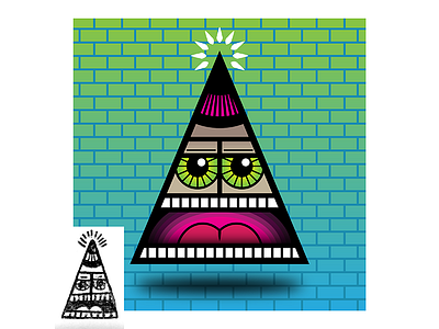 Pyramid Doodle Illustration brick bright colors drawing freelance illustration pyramid shapes