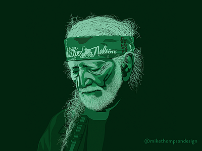 Willie Nelson Illustration 420 artist design freelance graphic design green illustration illustrator legal marijuana portrait weed