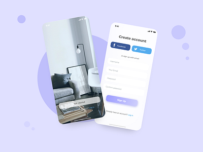 Furniture Shop | Onboarding & Sign Up app designer designs illustration minimal mobile mobile app mobile app design mobile design mobile ui popular design ui ui ux ui design uidesign ux design uxdesign