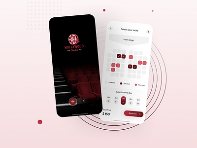 Cinema App - UI Design animation app appdesign cinema design graphic design illustration ios iosapp minimal mobile mobile app design new popular design ui uiux ux
