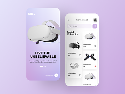 VR Shop UI Design app augmented reality branding design futuristic illustration inspiration minimal mobile mobile app new shots oculus popular design product design shop ui uiux ux ui virtual reality vr