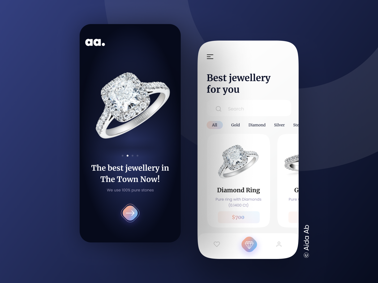 Jewellery Mobile App UI Design by Aida Abazi on Dribbble