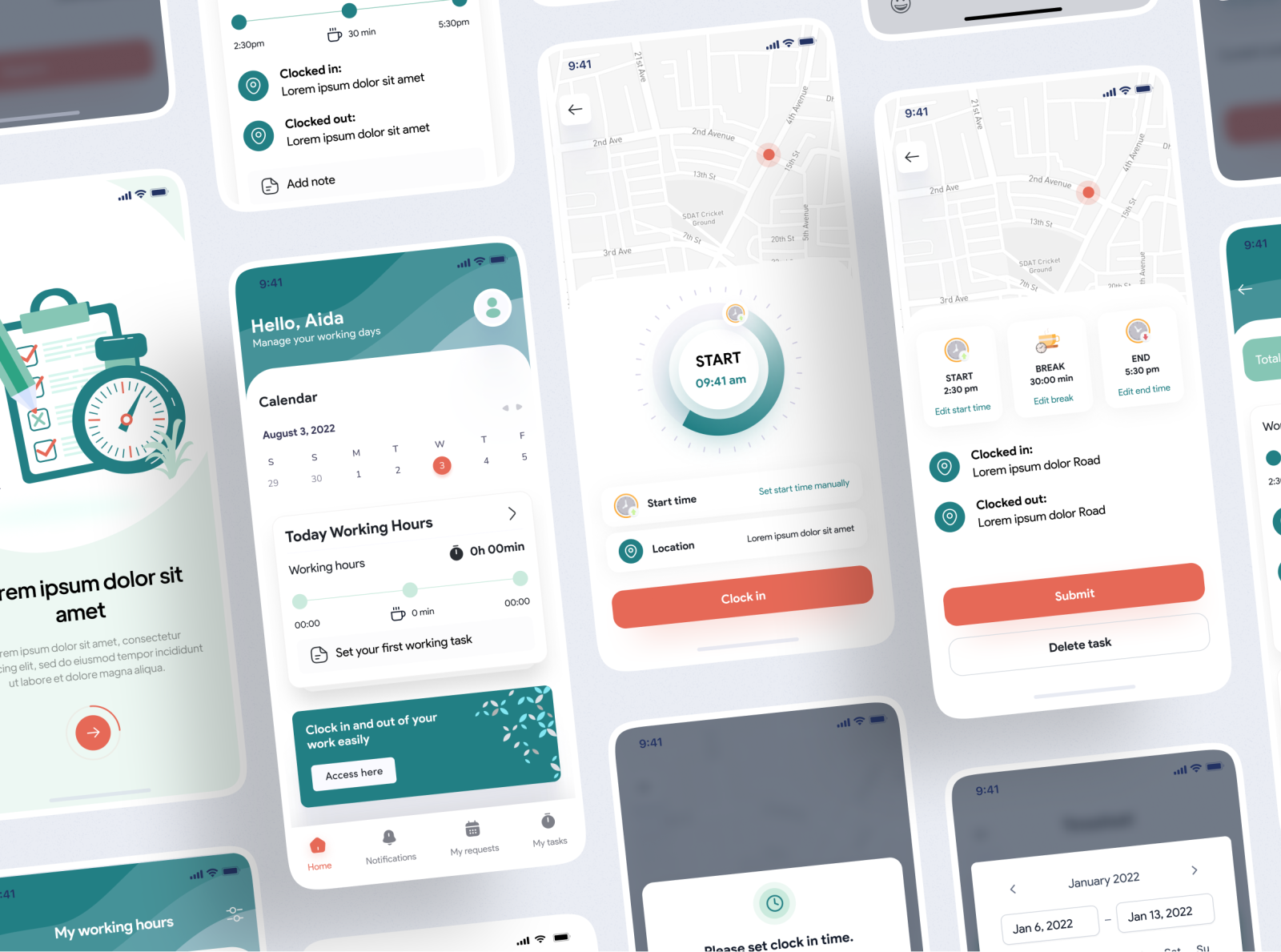 Employee Time Tracking - UI Design Kit by Aida Abazi on Dribbble