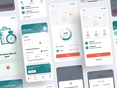 Employee Time Tracking - UI Design Kit by Aida Abazi on Dribbble
