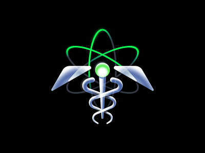 Nuclear Healthcare atom caduceus health illustration medical minimal nuclear radioactive vector