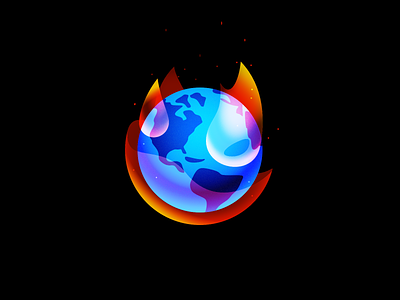 Global Warming climate change fire flame global warming illustration minimal planet vector