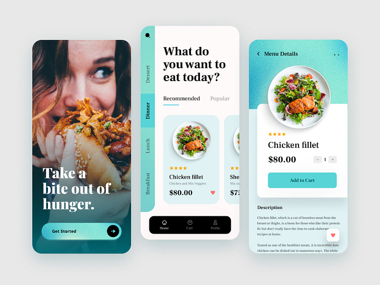 Food Mobile App by Riddhi Gajjar on Dribbble