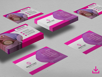 Beauty salon and spa business cards design beautiful beauty brand business card card maker cards massage natural ornament pink salon spa spa card