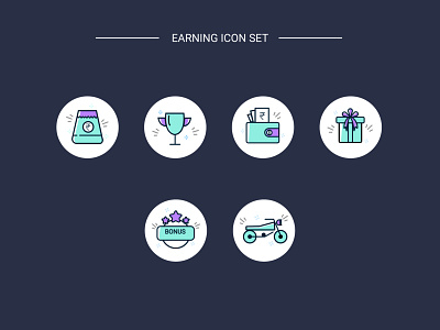 Earnings icon set exploration