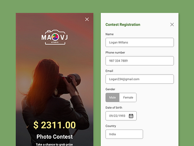 Create a sign up page app design ui ux