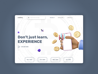 Crypto academy design ui uiux ux web