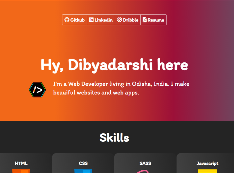 Portfolio website by Dibyadarshi Das on Dribbble
