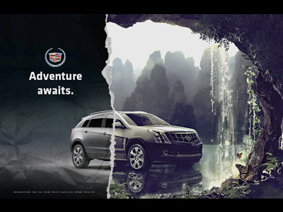 Cadillac - Adventure Awaits advertising aharmon aharmon design group cadillac illustration