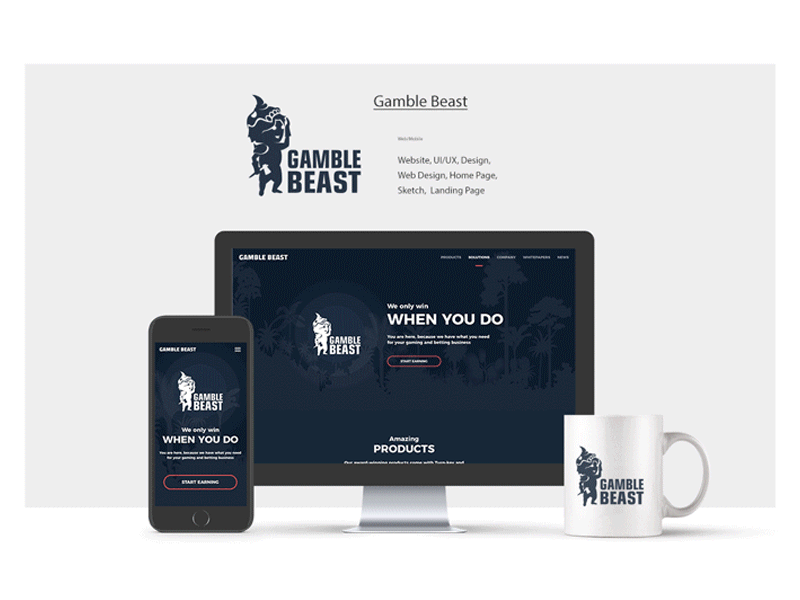 Gamble Beast Website design mobile sketch ui ux web