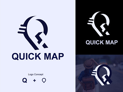 Quick Map design logo logo design map logo maps minimal quick map