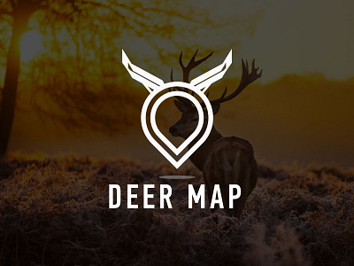 Deer map deer deer logo design logo logo design map logo