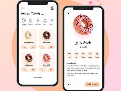 Donut Store APP app design donut food foodapp typography ui ux