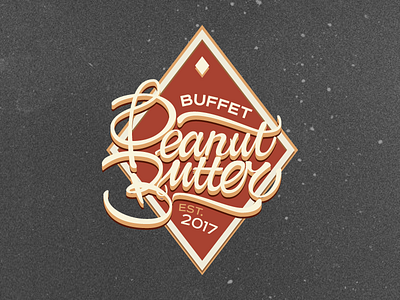 Peanut Butter Logo buffet butter cafe curves emblem food freehand lettering logo mark peanut type