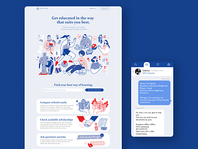 PLATO: a web site to find your best way of learning college dailyui design direct messaging education flat illustration school ui web
