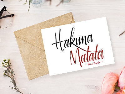 Hakuna Matata, vive y sé feliz <3 art brush brushpen calligraphy challenge hakunamatata letter lettering lionking