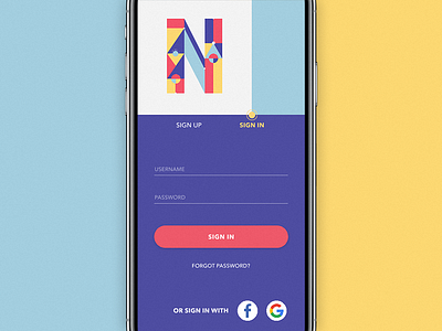 Daily UI 001 — Sign In / Login Screen app design graphic design mobile mobile app ui ui design user experience user interface design ux ux design web design