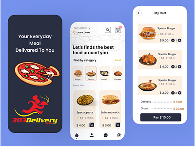 Food delivery app app design commercial design delivery app food app mobile app design mobile food app ui uiux