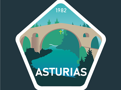 Travel Sticker Spain - Asturias asturias branding design graphic design illustration infoproduct spain sticker vector