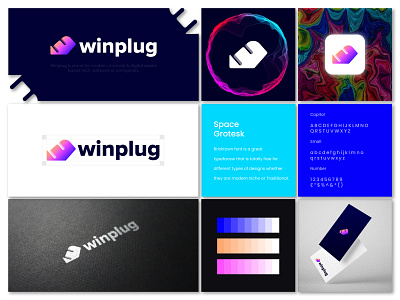 Winplug Logo Branding - Brand Identity - W Modern Logo