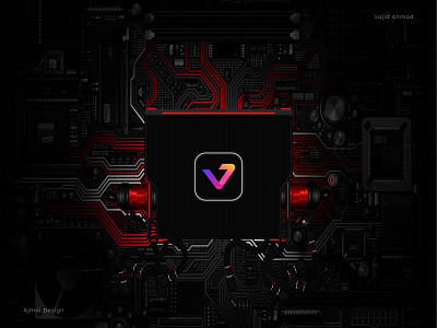 V Tech Logo - V logomark - V Modern Logo