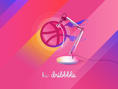 Hi Dribbble achievement affinity debuts illustration lamp