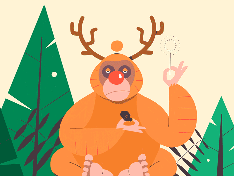 Christmas Orangutan animal animation celebration christmas festive mood orangutan vibe