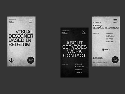 Glenn Catteeuw — Portfolio 2020 design homepage menu mobile noise portfolio texture typography ui ux web web design website