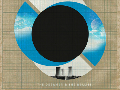 The Dreamer & The Realist album cover circle dreamer duality grid industrial mountain planet realist stars