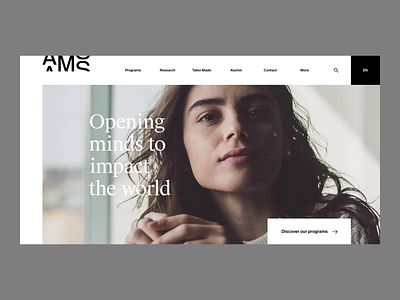 AMS — Programs business corporate design grid hero management menu motion programs school transition ui ux web web design website