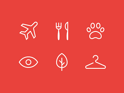 Icon Set animals fashion food fork health icon icons knife plane set travel view
