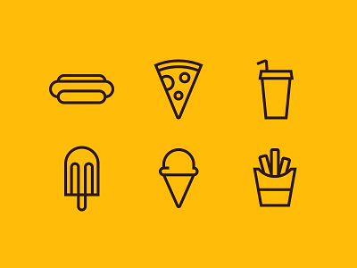 Fast Food drink fries hotdog ice ice cream icon icons pizza