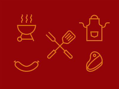 BBQ apron bbq icon icon set meat sausage steak